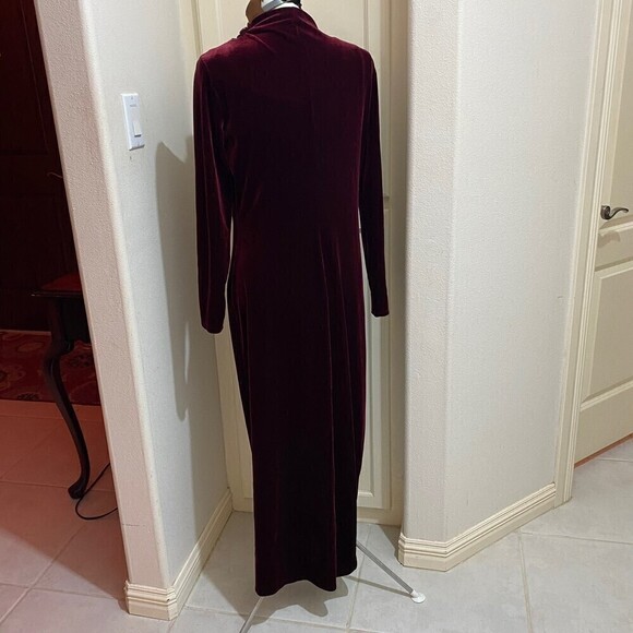 Max Studio Leon Max long knit wine velour velveteen dress Size Sz Large - Picture 5 of 9
